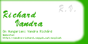 richard vandra business card