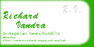 richard vandra business card